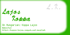 lajos koppa business card